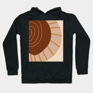 Warm Toned Sguiggle  Boho Abstract Shapes  Design Hoodie